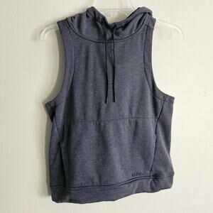 NOBULL Men's Microplush Sleeveless Hoodie Charcoal Gray Small